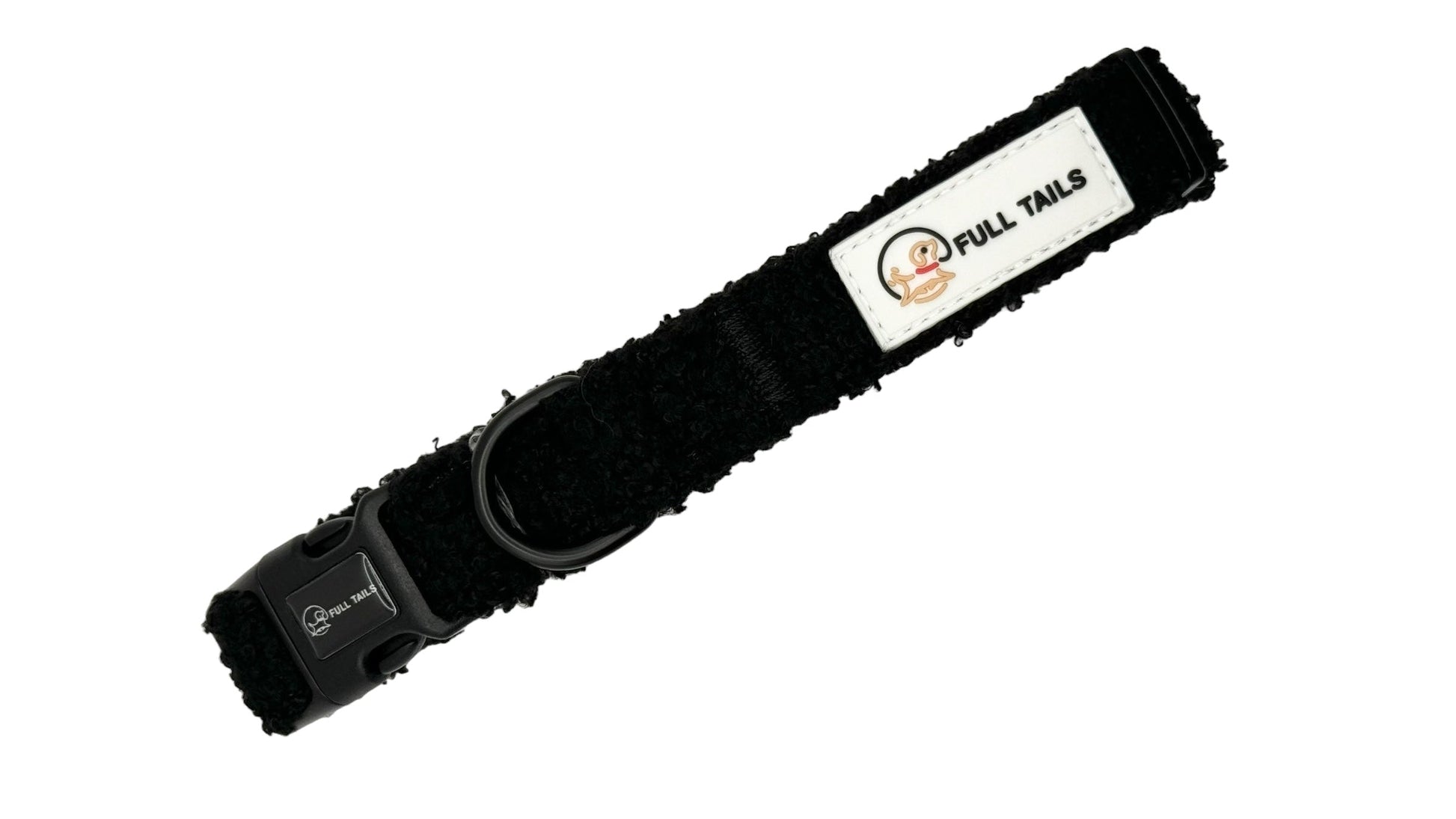Black belt with a visible brand label on a white background